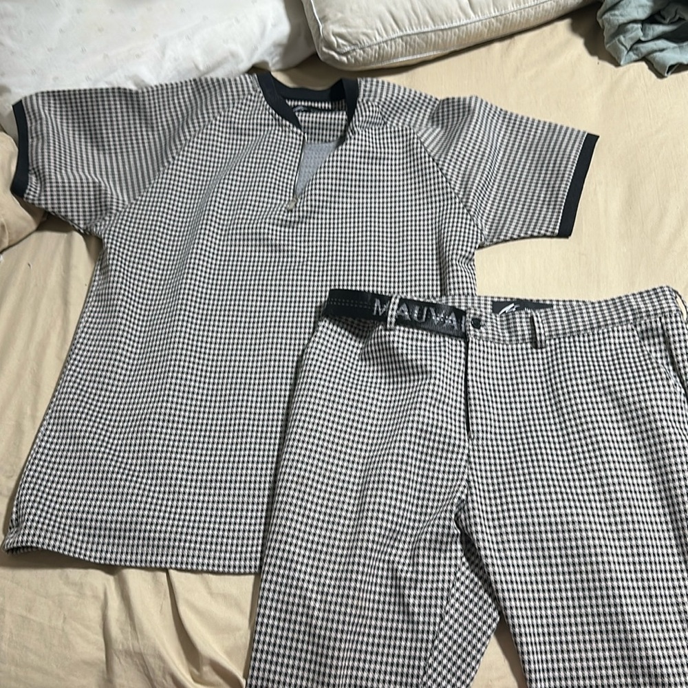 Black and White Checkered Dress Shirt